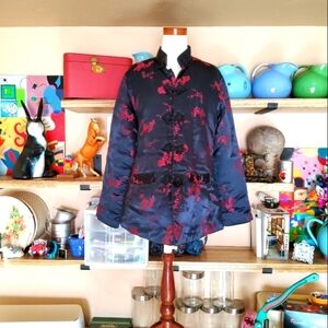 Gorgeous Satin Asian Padded Jacket Warm Dynamic Revolutionary Size M